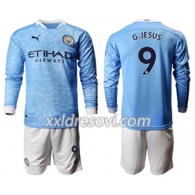 Manchester City Gabriel Jesus 9 Domaći Dječji Komplet Dresovi za Nogomet 2020-2021 Dugim Rukavima (+ kratke hlače)